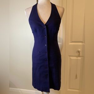 CM Studio For Limited Button Down Halter Navy Dress 👗